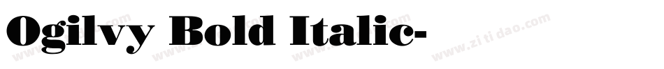 Ogilvy Bold Italic字体转换